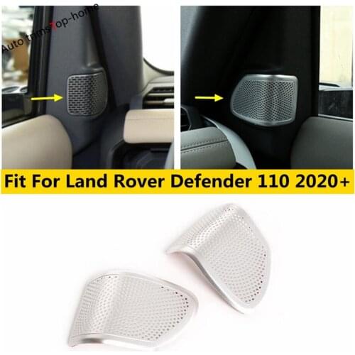 Car A Pillar Audio Speaker Frame Cover Trim Fit For Land Rover Defender 110 2020 2021 Metal Decoration Accessories Interior Kit