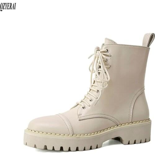 QZYERAI Autumn winter Genuine leather Female boots Riding boots Womens boots black cowhide Womens shoes Size 34-40