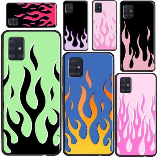 Flame Aesthetic Light Blue Fire Pink Case For Samsung A32 A52 A72 A12 A42 A21S A20e A02 S A10 A20 A40 A50 A70 A11 A31 A51 A71