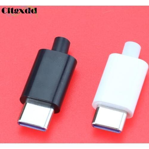 Cltgxdd 10PCS/Lot 5A DIY Type-C Mirco USB Connectors Jack Type C Tail Male Plug Electric Terminals 4 Pin