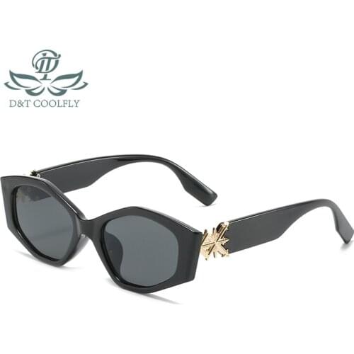 D&T New Fashion Cat Eye Sunglasses Women Men Metal Logo Decorate Luxury Brand Designer Shield Gradienst Lens Travel Sunglasses