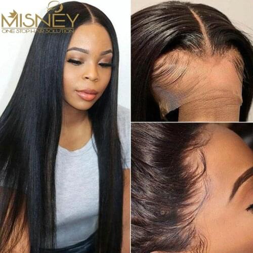 Long 32 Inches HD Transparent Lace Frontal Wig Bone Straight 100% Human Hair Wig Pre Plucked 13x4 Lace Front Wig For Women 150