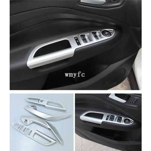 For Ford Kuga Escape 2017 -2019 4pcs/lot ABS Chrome Style Interior Door handle decoration cover trim frame car accessories
