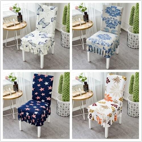 GY7419 Skirt Printed Soft Thick Gyrohome 1PC Dinning Chair Cover Seat Sarung Kerusi Spandex "Customise "Elastic Fabric