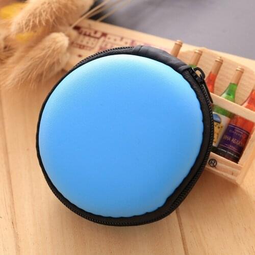 Round USB Cable Organizer Earphone Case Storage Carrying Hard Bag Box for Earphone Headphone Earbuds Memory Card for Headphone