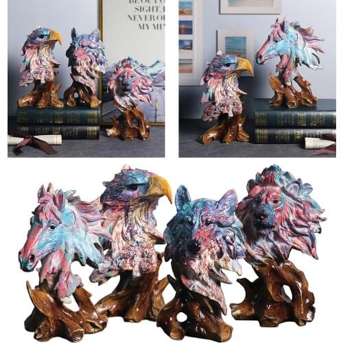 Animal Head Small Decor Statue Sculpture, Bookshelf Decor Accents, Modern Decorative Figurine