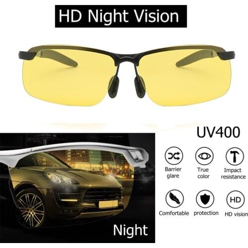 Mens Night vision goggles drivers night-vision glasses anti night with luminous driving glasses men sport sunglasses car