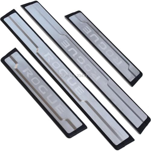 For Nissan Rogue 2014-2017 2018 2019 Stainless Door Sill Kick Scuff Plate Protectors Trim Guard Kick Pedal Car Styling Accessory