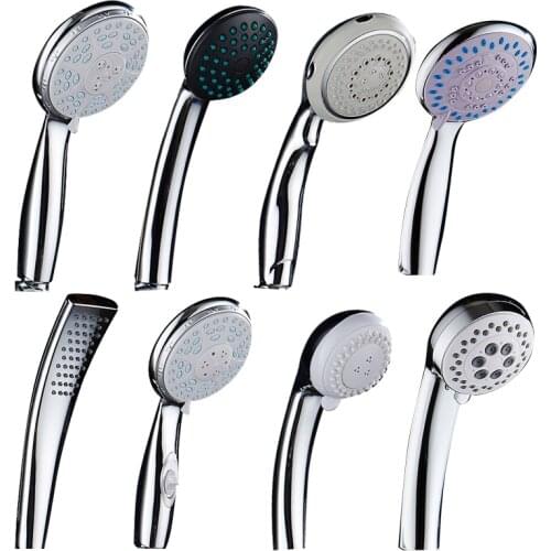 High Pressure Hand Hold Shower Head Water-Saving Chrome ABS led Shower Heads Bathroom Accessories 8 style for choices