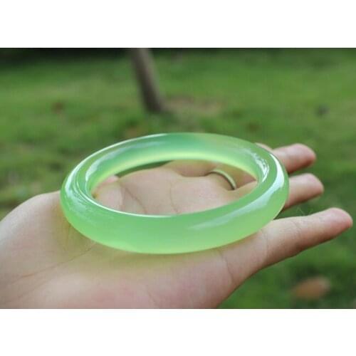 Natural little green agate jade bangle hand-carved jade bracelet real green jade bangles jadeite jade jewelry