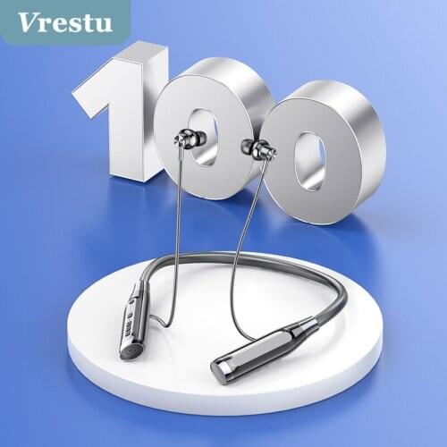 100 Hour Play 1000mAh Wireless Headphone Durance Handsfree Earbuds Audifonos Auricolari BT5.0 TF Card Headset Neckband Earphone