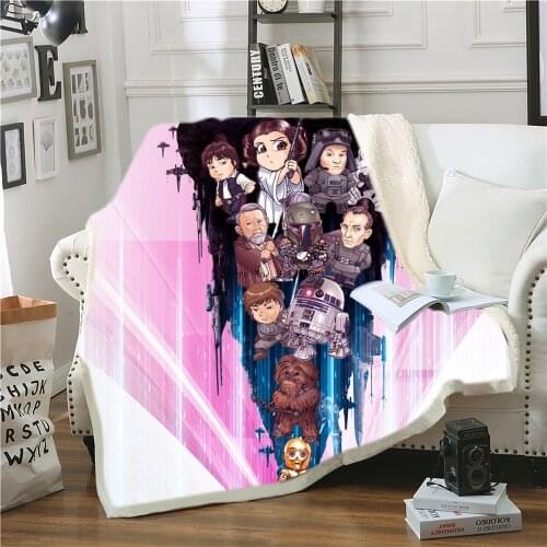 Disney Popular Movie Star Wars Series Color Pattern Sherpa Blanket Comfortable Soft Boy Teenager Sofa Bedding Home Fabric