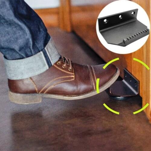 Hands Free Door Opener with Screws, No Touch Door Foot Pull & Touchless Door Opener Tools for Bathroom Kitchen, Black, Siver