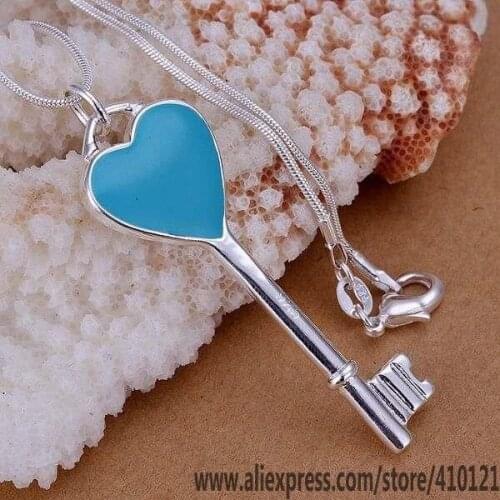 P065_2 Lucky Charm Silver Color Pendants For Women Sterling Jewelry Necklace Girl Lady Accessories Fashion Pendant Key /fkbaobia