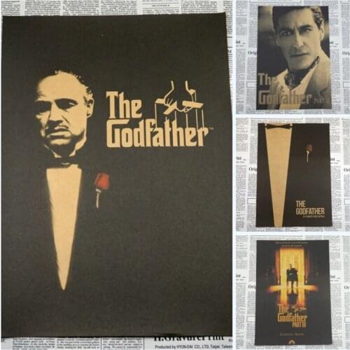 The Godfather classic gangster movie poster old video room decorative painting The Godfather Marlon Brando/1008