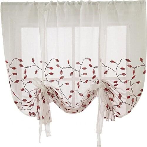 Polyester Flower Print Kitchen Valance Drape Short Curtain Window Home Decor
