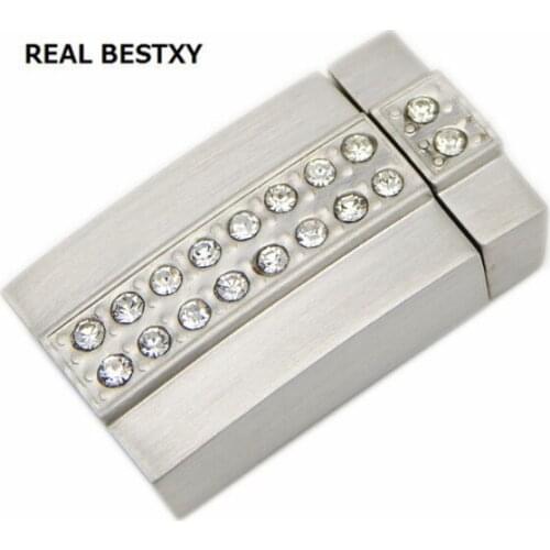 REAL BESTXY 10pcs/lot Strong Magnetic Clasps fits flat Leather Cord Bracelets Necklaces End Caps Jewelry