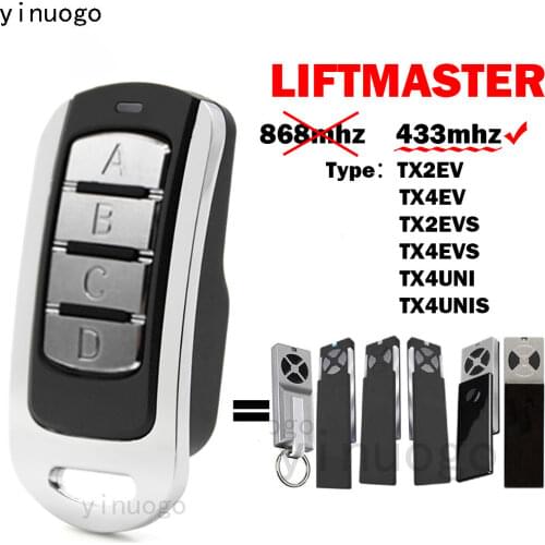 NEW Liftmaster TX2EV TX4EV TX2EVS TX4EVS Garage Gate Remote Control 433.92Mhz Liftmaster TX4UNIS Garage Door Opener Command
