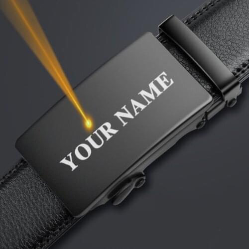 Personalized Belt Men Gift Engraved Custom Name LOGO Automatic Buckle Belts 140 150 160cm Plus Size Letter Gift for Him Men 2021