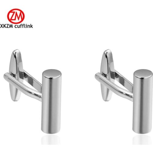 Luxury Men Silvery Cylinder metal Cufflinks High Quality Lawyer Groom Wedding Cufflinks For Mens Shirt Cuff Links French Jewelry