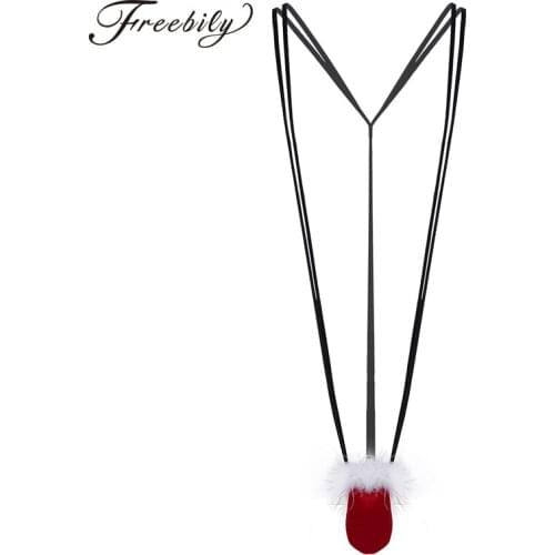 Sexy Lingerie Hot Mens Gay Sexy Panties One-piece Christmas Fluffy Mankini G-String Thong Novelty Costume Underwear Underpants