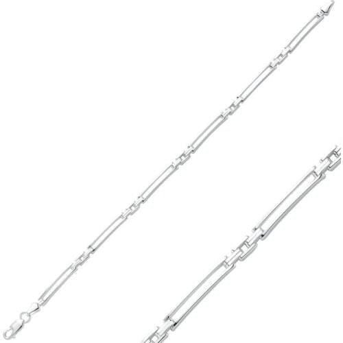Tevuli 925 Sterling Silver Thin Double Stripe Men 'S Bracelet