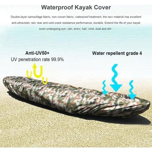 Universal Kayak Cover Camo Canoe Boat Waterproof UV Protection Dustproof Storage Cover Shield Protector SUP Surfboard Dust Cover