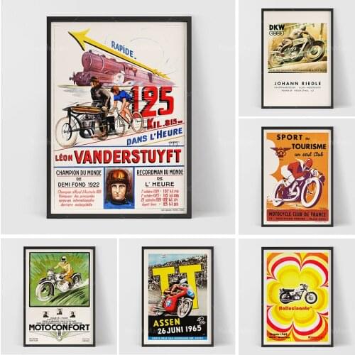 Vintage Art Deco-affisch Motorcykelracingaffisch / Motorcykeldekoration