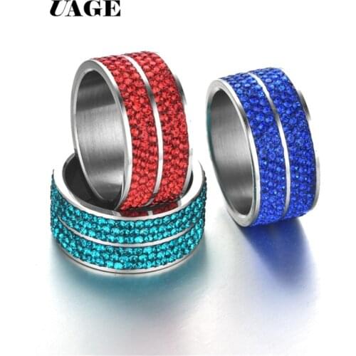UAGE Wedding Rings for Women Men Couple Promise Band Stainless Steel Anniversary Engagement Jewelry Alliance Bijoux