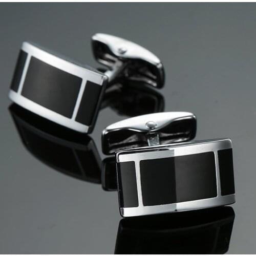 High quality mens shirt Cufflinks fashion suit classic jewelry Enamel Black Cufflinks lawyer business shirt badge pin gift