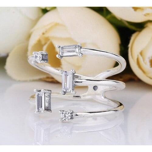 Original Shards of Sparkle With Crystal Rings For Women 925 Sterling Silver Ring Wedding Party Gift Europe Jewelry
