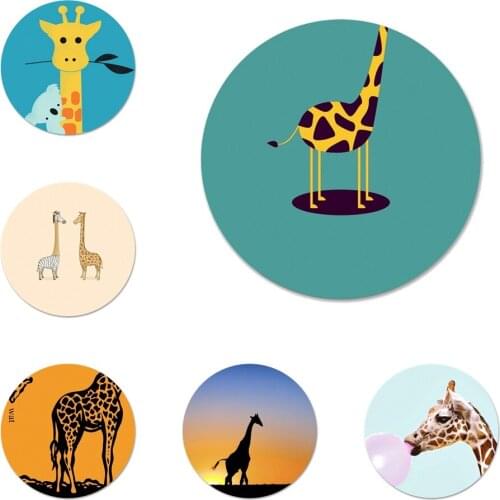 58mm Cute Animal Giraffe Icons Pins Badge Decoration Brooches Metal Badges For Clothes Backpack Decoration