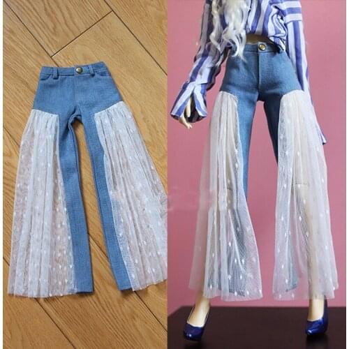 1/4 1/3 Scale BJD Clothes Casual Wide Leg Pants Mesh Jeans For BJD/SD MSD SD13 SD17 SSDF Strong Uncle Doll Accessories C0920