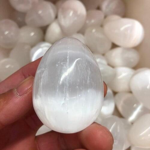 1pcs Energy stone drop transports natural selenite crystal gem egg point healing chakras to eliminate negative energy