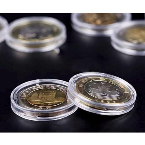 10pcs/Lot 35mm Coin Capsules Case Collector Clear Round Coin Holder Protector Box for Coin Collection