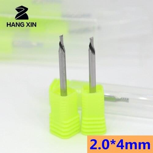 2.0mm 1.0mm Free shipping Double flute Left hand spiral end mill CNC tool Carbide end milling cutter woodworking cnc router bit