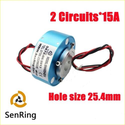 2 circuits each 15A of through bore/hole slip ring /rotary joint inner size 25.4mm