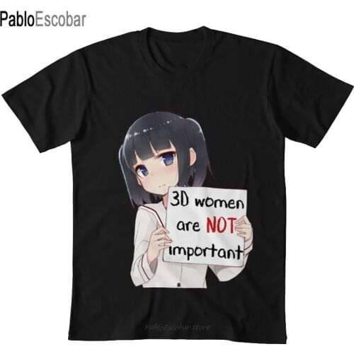 2D > 3D Anime Meme T shirt anime nyan manga sword art online studio ghibli senpai spirited away boobs hentai loli