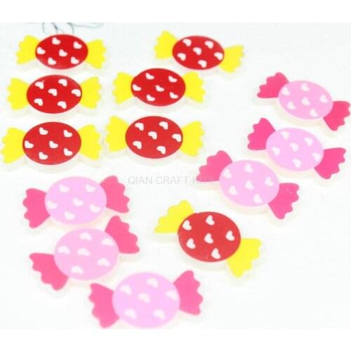 300pcs mix color Sweet Wrapped Candy Acrylic Resin Cabochons, Candy Cabochons, 24mm x 15mm