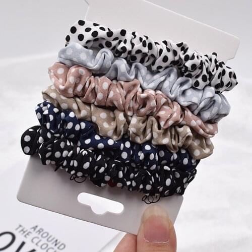 6Pcs/Lot Fashion Simple Basic Elastic Hair Bands Tie Ponytail Holder Rubber Scrunchies Headband For Girl Women Hair Accessorie