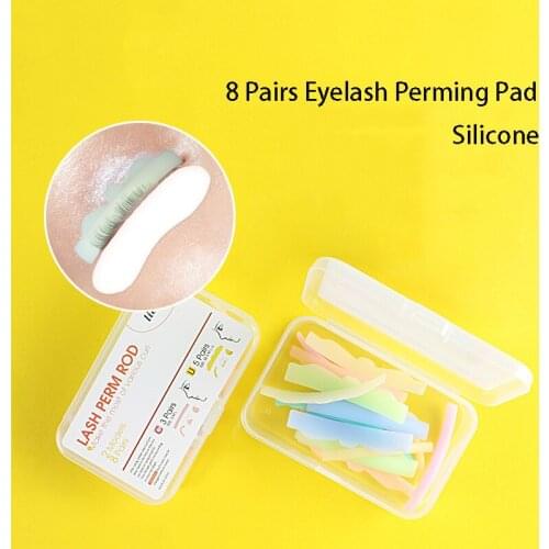 8 Pairs Eyelash Perming Pad Silicone Eyelashes Perming Curler Reusable Lash Shield Pads Lasting Eyelash Perm Rods Accessories