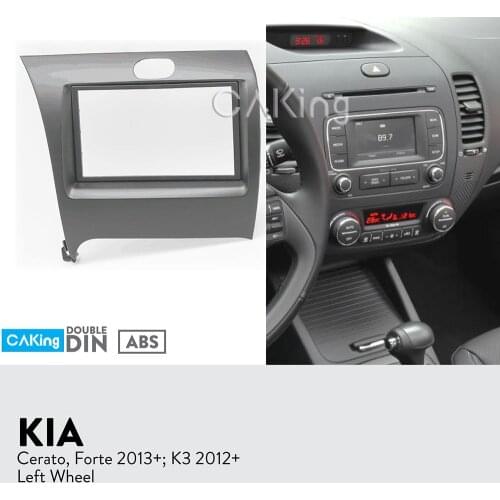 Car Fascia Radio Panel for KIA Cerato, Forte 2013+; K3 2012+ (Left Wheel) Dash Kit Facia Adapter Console Plate Bezel Cover Trim