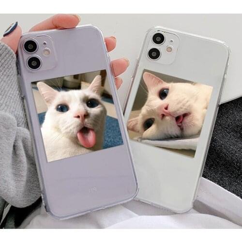Case For IPhone 12 Transparent Cat Dog Cartoon Phone Case For IPhone 11 12 Pro Max X Xr Xs Max 6 6s 7 8 Plus Shockproof Cover