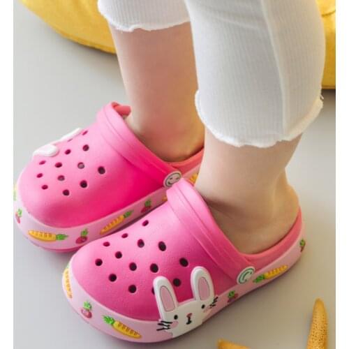 Kids Hole Sandals Slippers Boys Girls Cute Cartoon EVA Lightness Indoor Outdoor Beach Children Baby Toddler Slides Summer Shoes