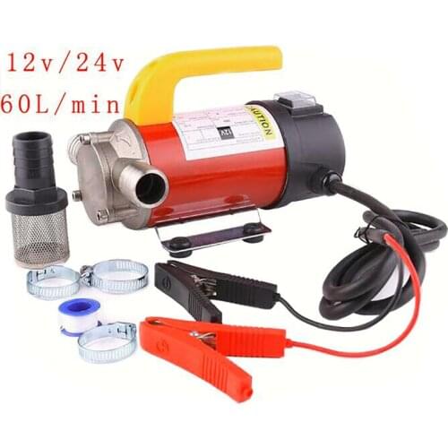 12v/24v 60L / min AC DC Electric automatic fuel transfer pump to pump Oil / Diesel / Kerosene / Small water auto refueling pump
