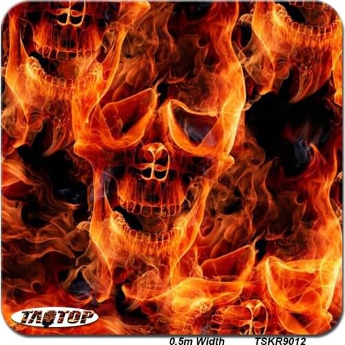 Hydrografic Film hydro dip Flame Skull TSKR9012 0.5M * 20M Transfer Print Film Water Transfer Printing Film