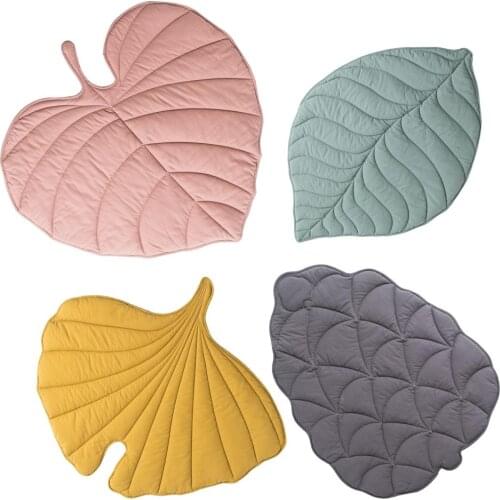 Nordic Nursery Kids Play Mat Cotton Leaf Rugs Play Mat For Gym Cotton Leaf Rugs Floor Carpet For Kids Room Decor