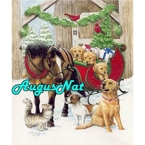 Dog diamond painting christmas cards labrador daimont embroidery dog daimand mosaic cat diamant canvas painting poster big size