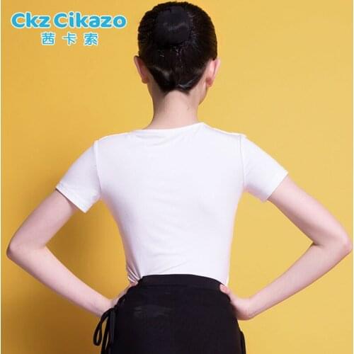 Latin Dance Costumes Girls Performance Competition Summer Kids Short Sleeve Dance Tops Ballroom Practice White Dance Wear G1083