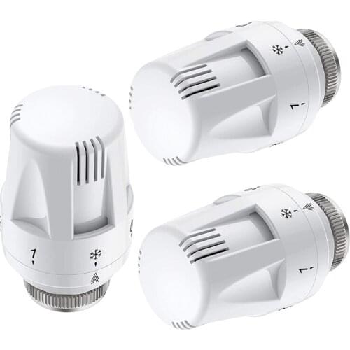 Hot 3Pcs Thermostat Radiator Valve TRV Thermostatic Head Radiator M30 x 1.5 Radiator Valve Replacement Head Radiator Valve
